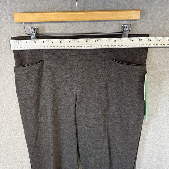 89th + Madison Pants Womens Size PM Charcoal Heather Gray Pull On Ankle Comfort - Picture 10 of 13